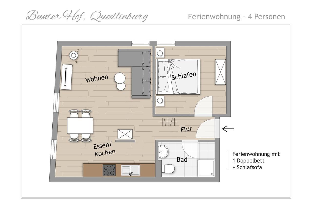 Ferienwohnungen Bunter Hof Quedlinburg Exterior foto